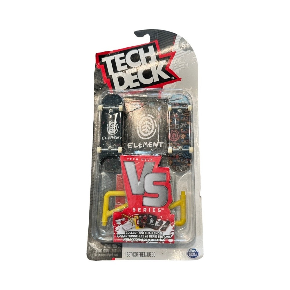 Tech Deck VS Series Element Skateboards 2 Pack with Grind Rail and Cards New